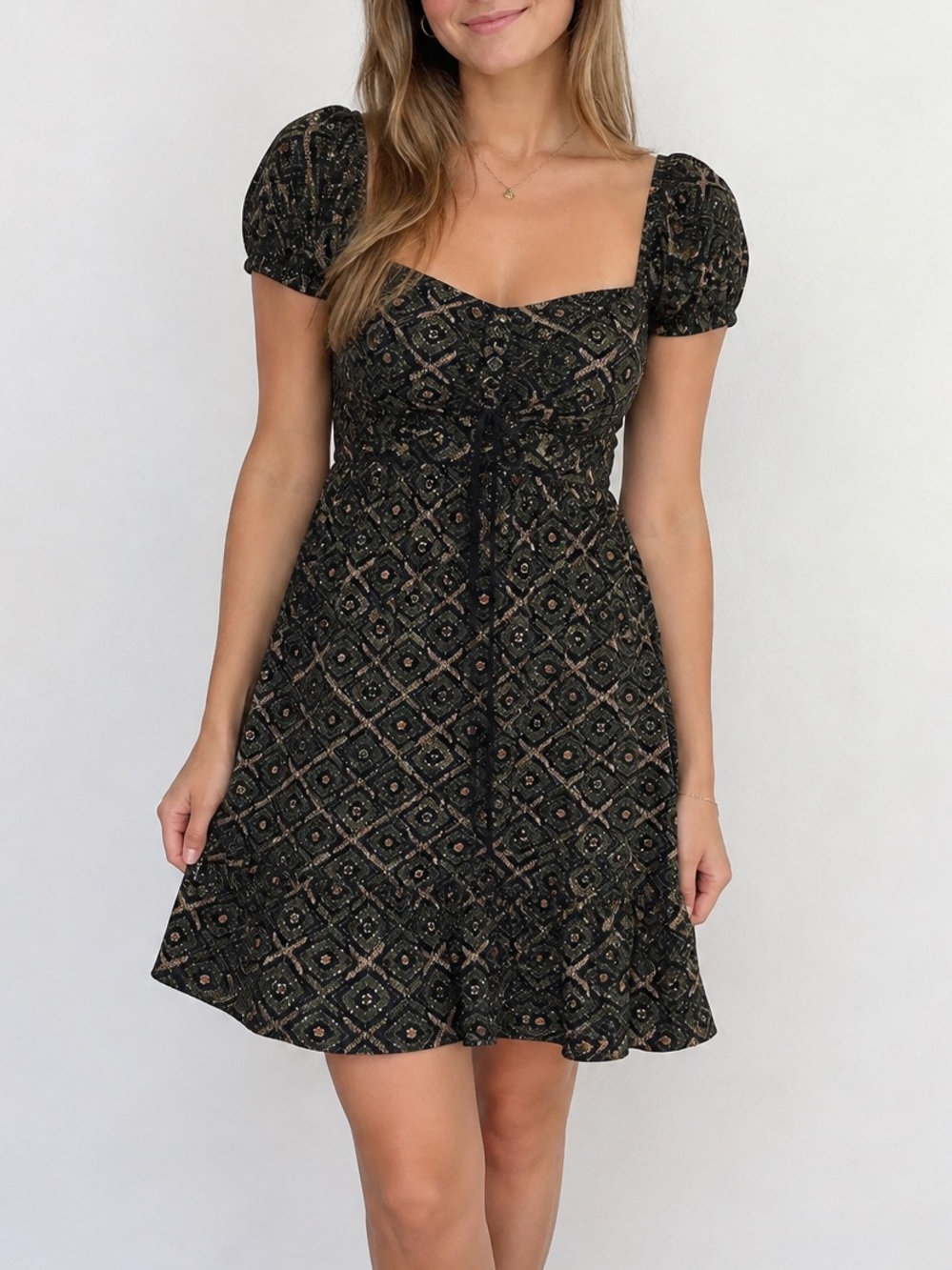 Anthropologie Bohme Tribal Midi Dress Patterned Bohemian Preppy Feminine Sz S